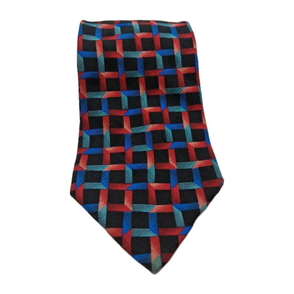Karl Lagerfeld 100% Silk Neck Ties Geometric Made in USA Set Of 2